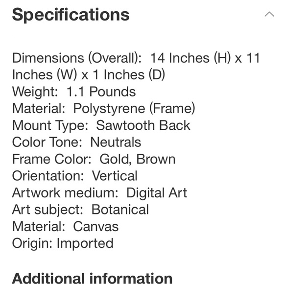 STUDIO MCGEE NWT floral arrangement framed wall art canvas -11x14 - Picture 5 of 5